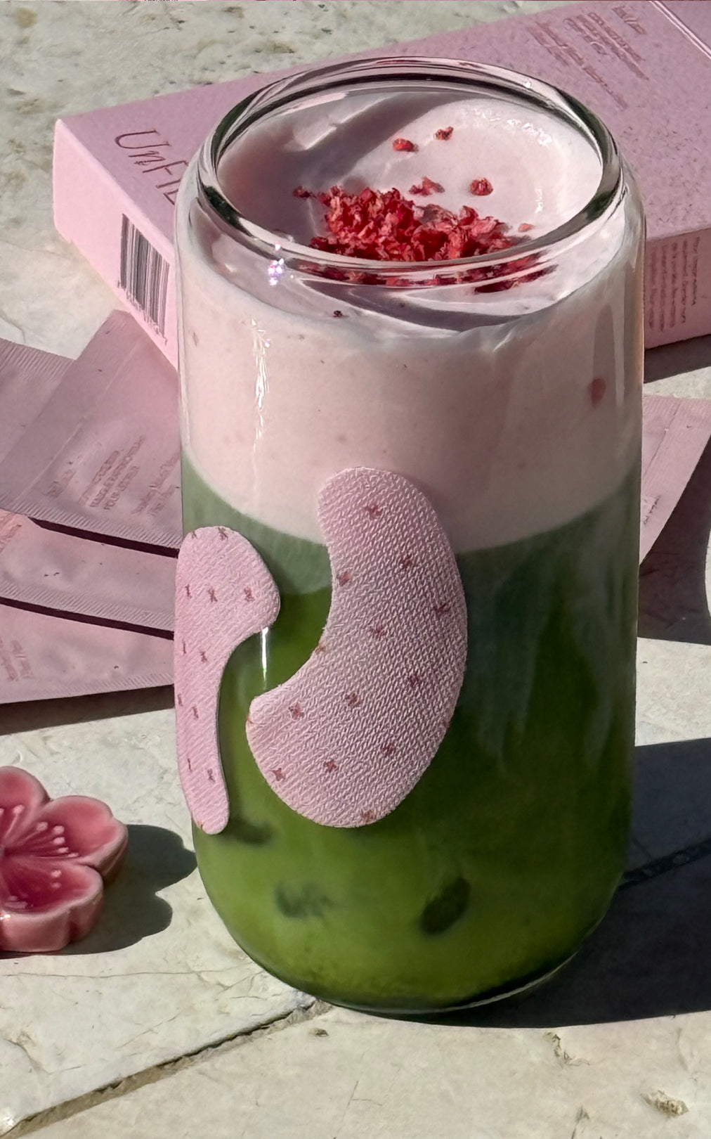 Strawberry Matcha Iced Latte Eye Mask - 10 Pairs - + LUX UNFILTERED